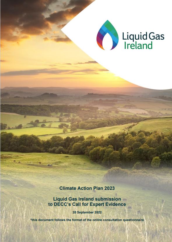 Cover page of Liquid Gas Ireland CAP 2023 submission response to DECC